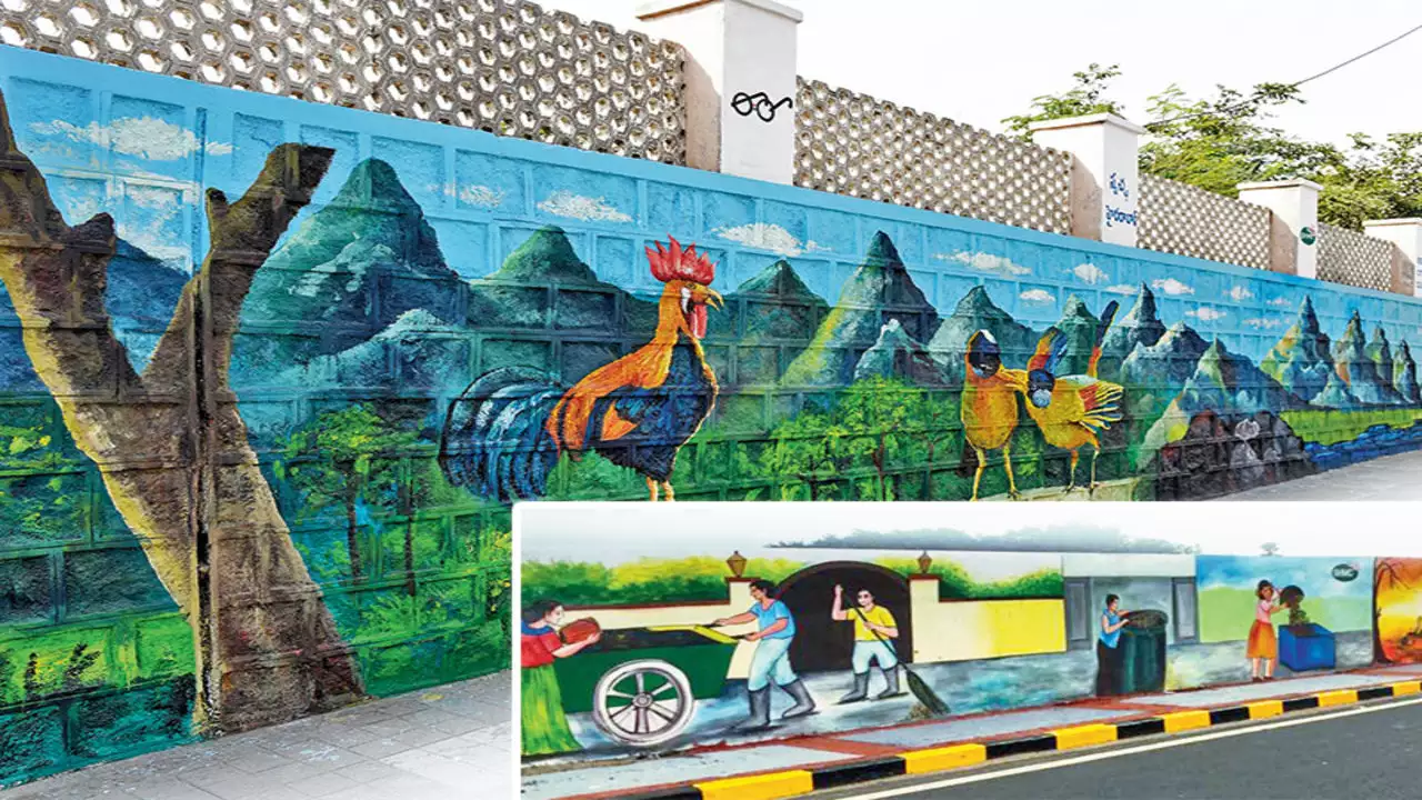 شہر جموں کو جازب نظر بنانے کے لیے دیواروں پر دلچسپ پینٹنگ