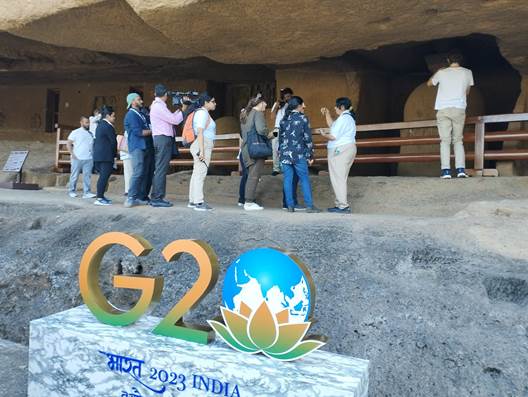 جی20 کے مندوبین نے ممبئی میں کنہیری غاروں کا دورہ کیا