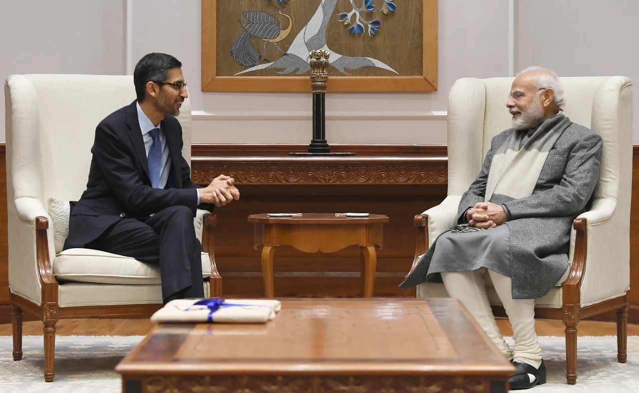 گوگل کے سی ای او سندر پچائی نے وزیراعظم مودی سے ملاقات کی۔