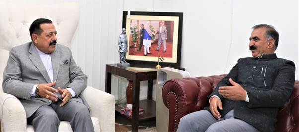 ہماچل پردیش کے وزیر اعلیٰ سکھویندر سنگھ سکھو نے مرکزی وزیر ڈاکٹر جتیندر سنگھ سےملاقات کی