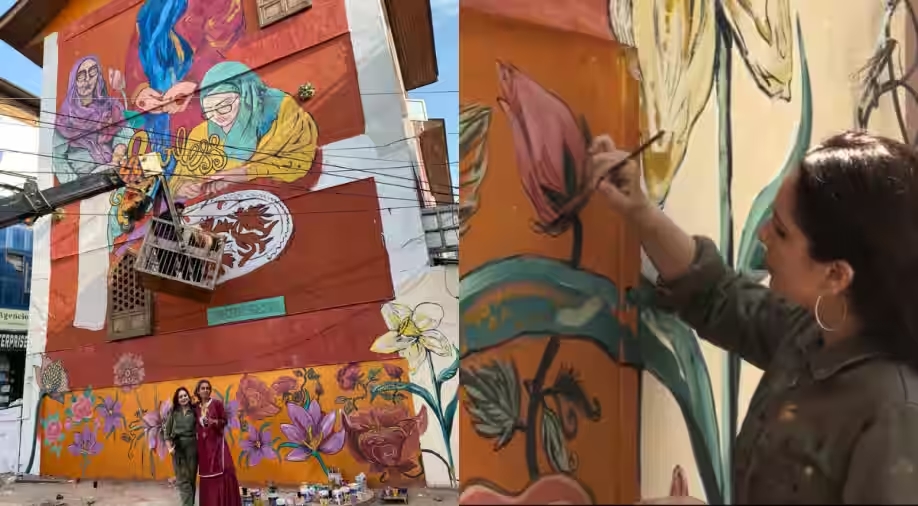زویا خان کی دیوار پر پینٹنگ کی منفرد پہل کشمیر کی غیر منقول ہیروئنز کی آواز بنی